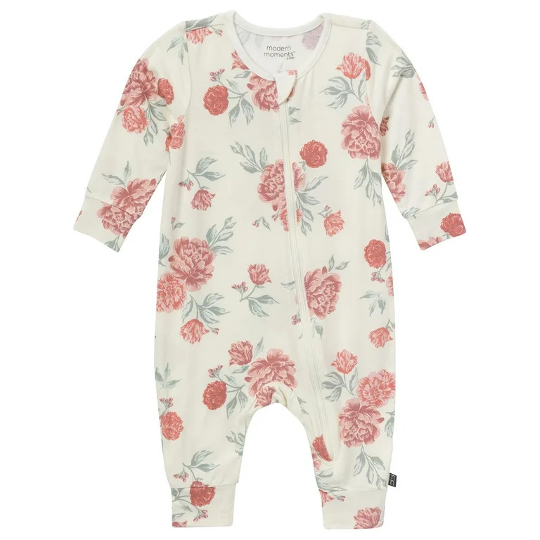 Modern Moments by Gerber Baby Neutral S uper Soft Long Sleeve Coverall, Sizes Newborn - 12 Months | Walmart (US)