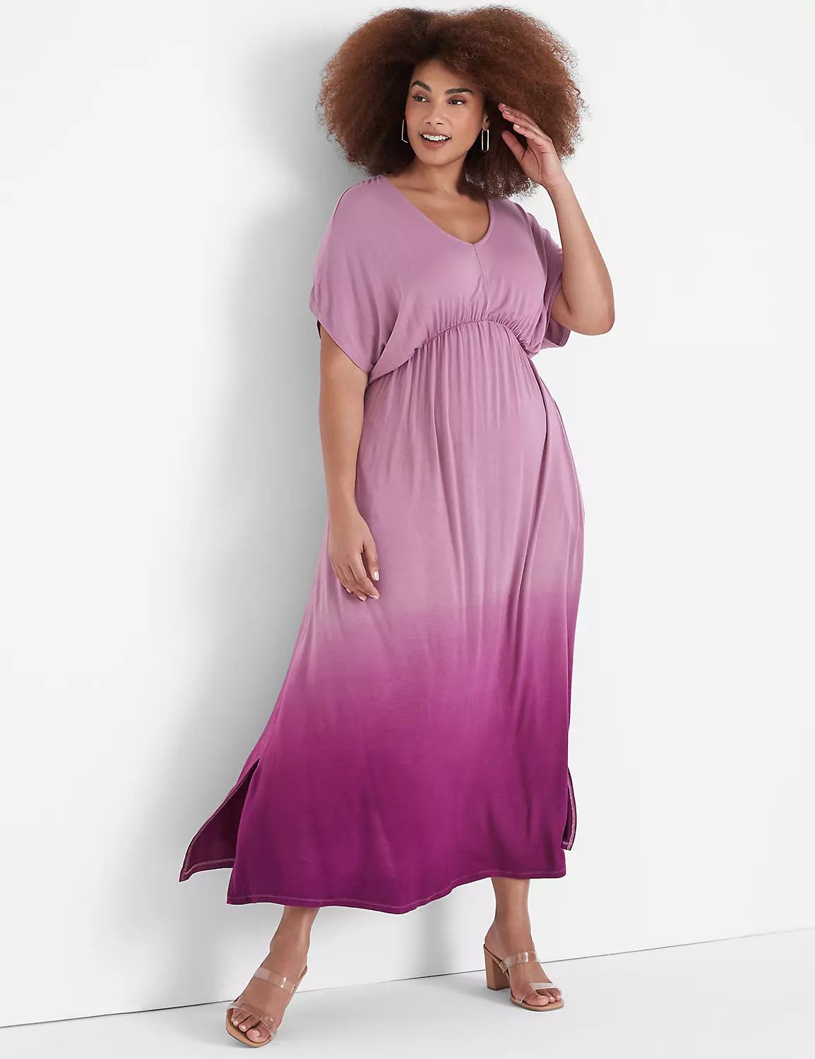 Dolman-Sleeve Side-Slit Maxi Dress | LaneBryant | Lane Bryant (US)