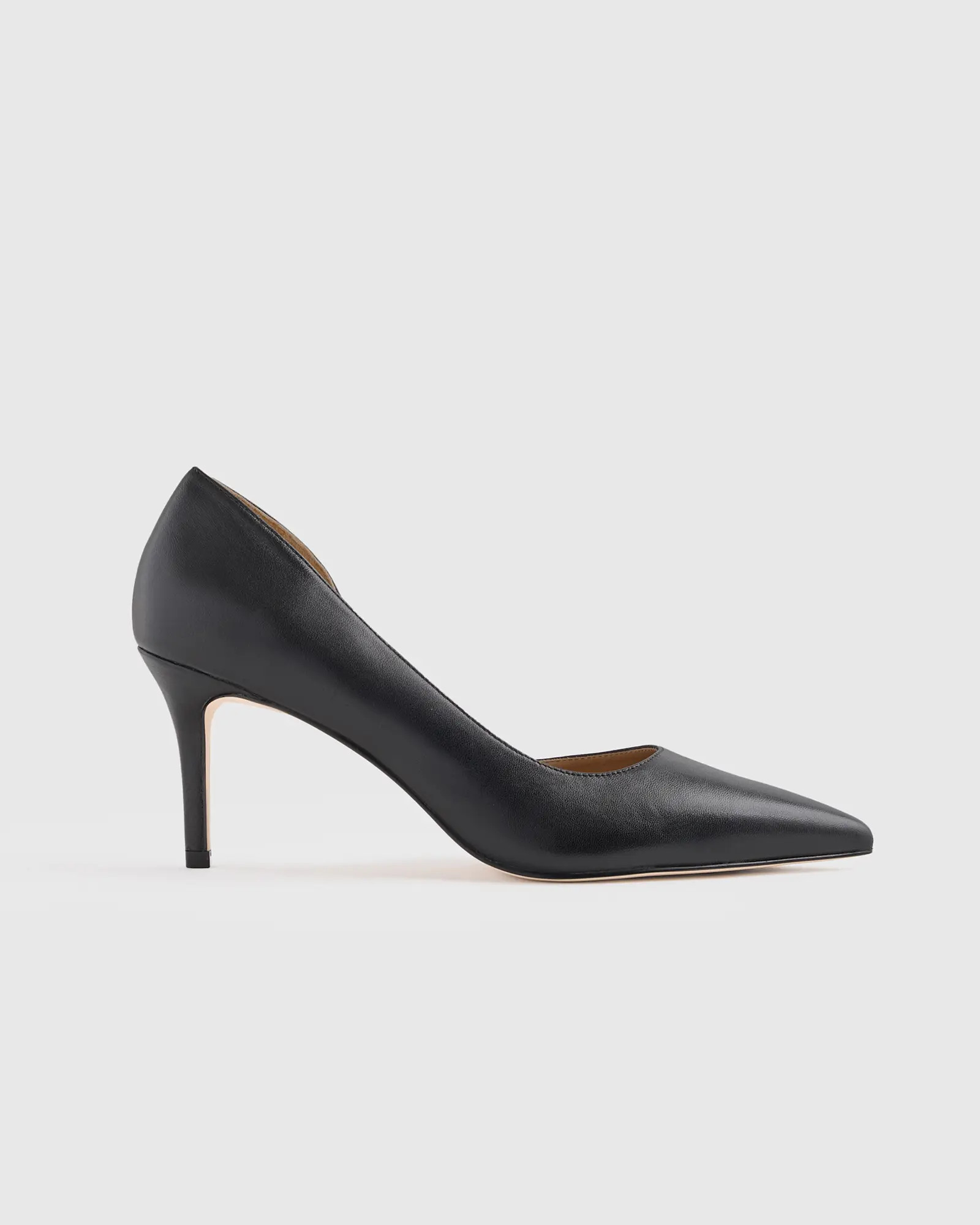 Italian Leather 75mm d'Orsay Pump  in Black | Quince