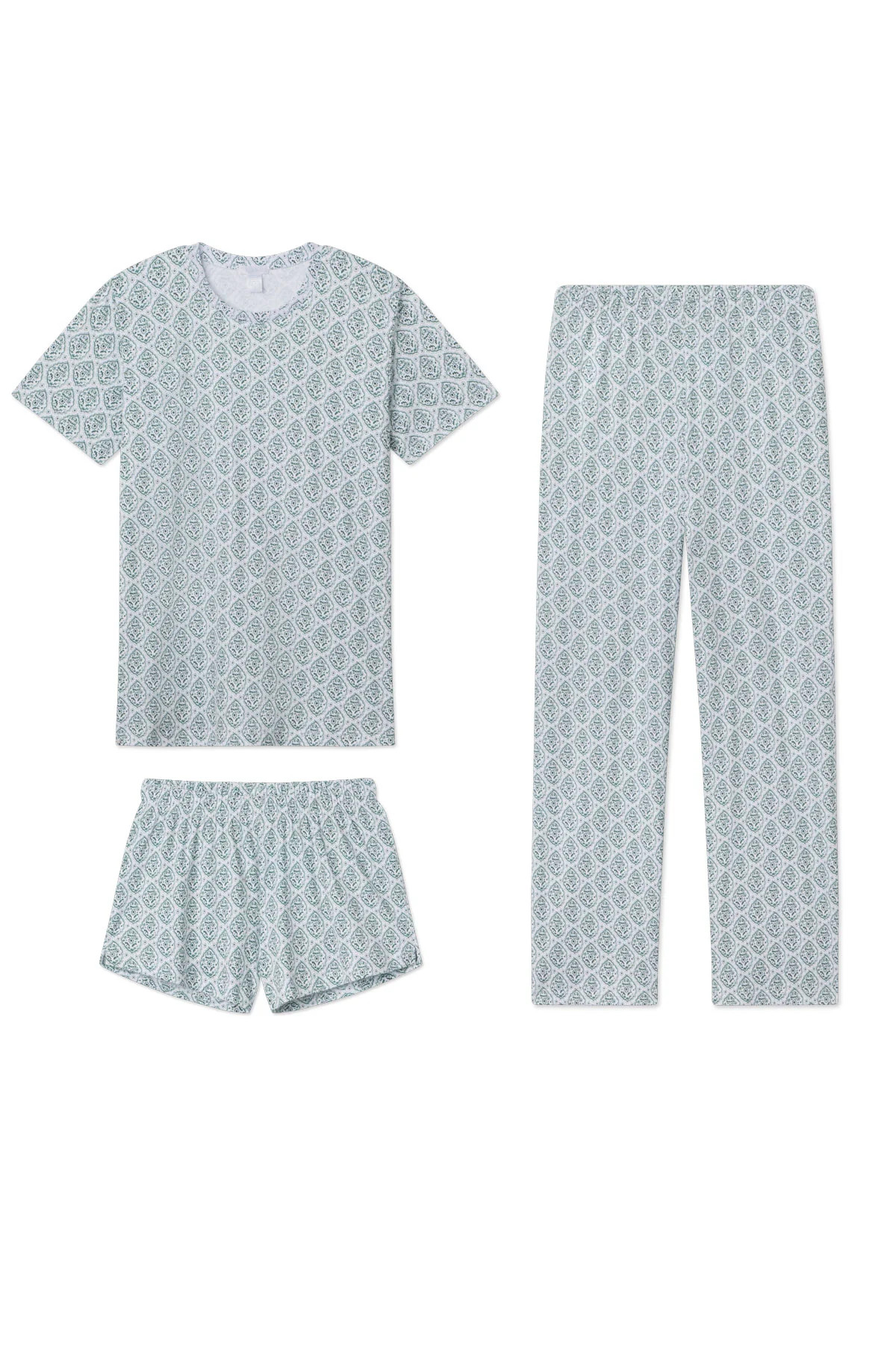 Pima Crew Bundle in Topiary Medallions | Lake Pajamas
