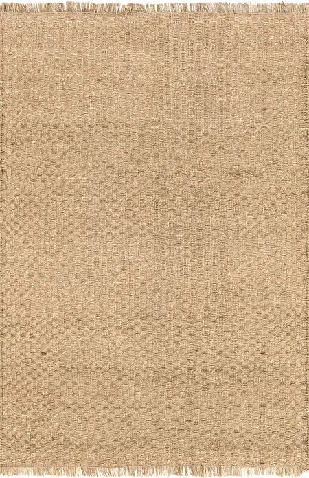 Natural Lorainne Solid Jute Area Rug | Rugs USA