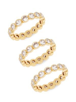 3-Piece Goldtone & Cubic Zirconia Stackable Ring Set | Saks Fifth Avenue OFF 5TH