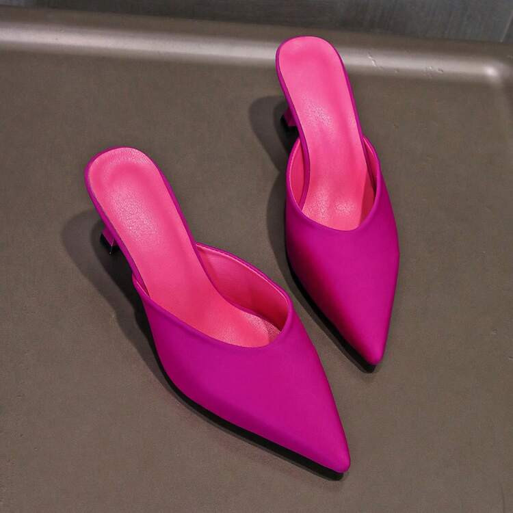 2026 New Pointed Toe Slip-On High Heel Mule Sandals, Elegant Slipper For Women | SHEIN