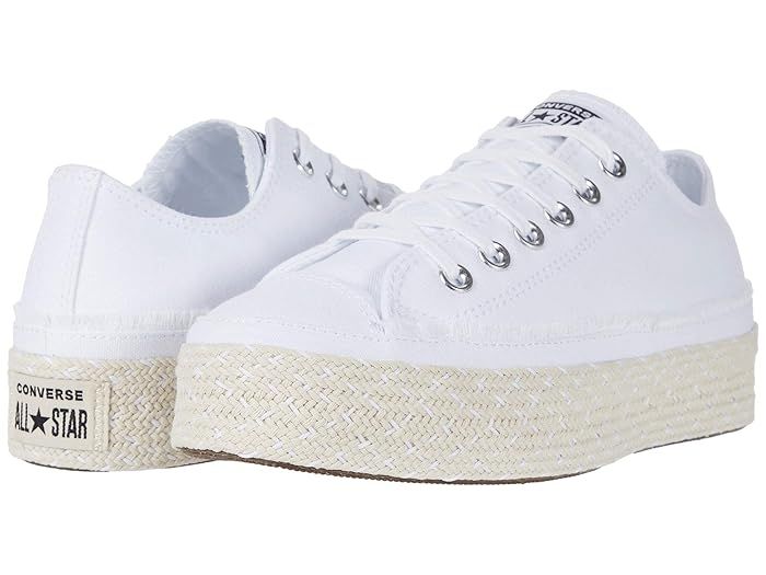Converse Chuck Taylor All Star Espadrille - Ox (White/Black/Natural) Women's Shoes | Zappos