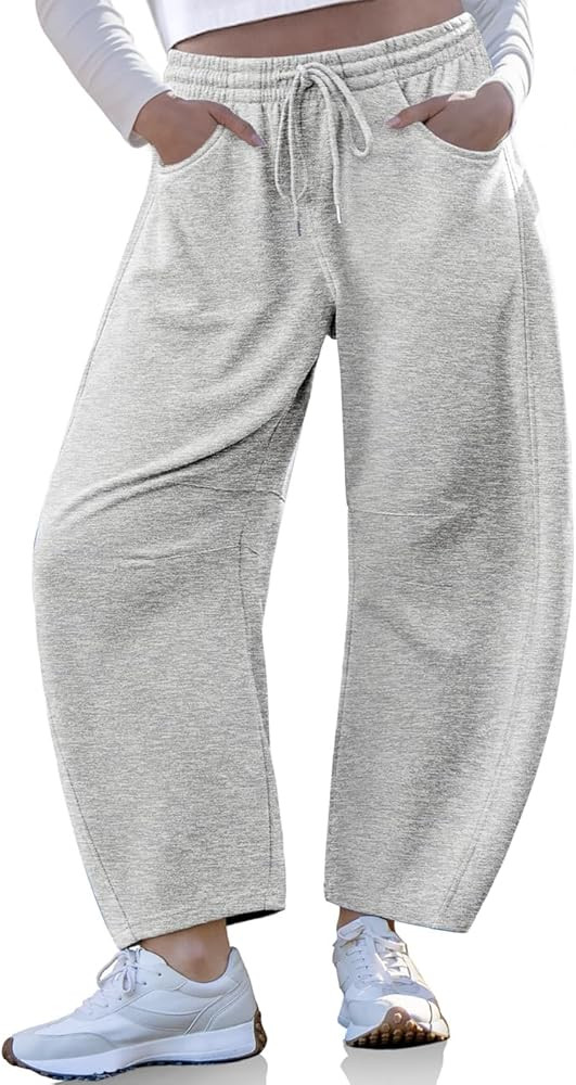TARSE Women’s Barrel Sweatpants Loose Fit Lounge Pants Casual Wide Leg Pants Cotton Comfy Elast... | Amazon (US)