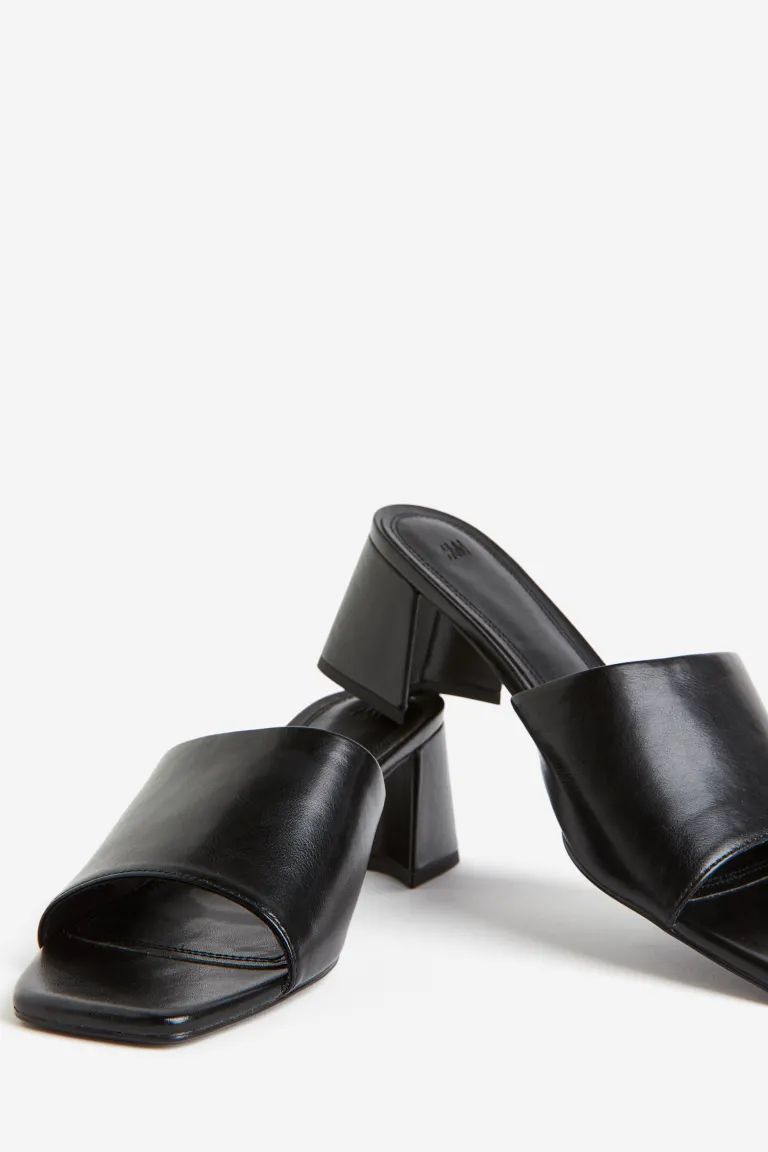Block-heeled Mules - Black - Ladies | H&M US | H&M (US + CA)