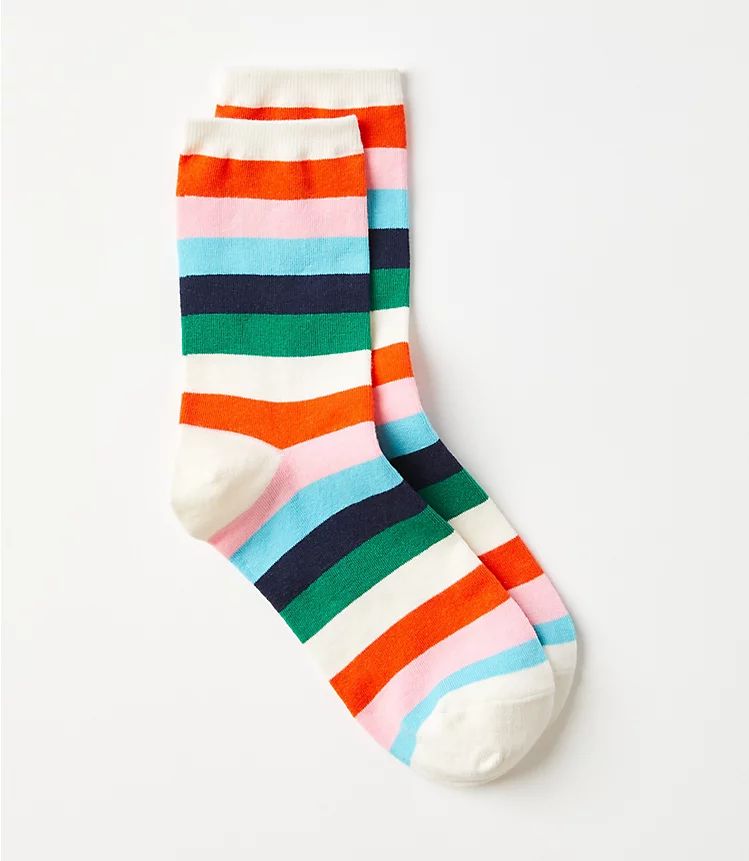 Mixed Stripe Crew Socks | LOFT