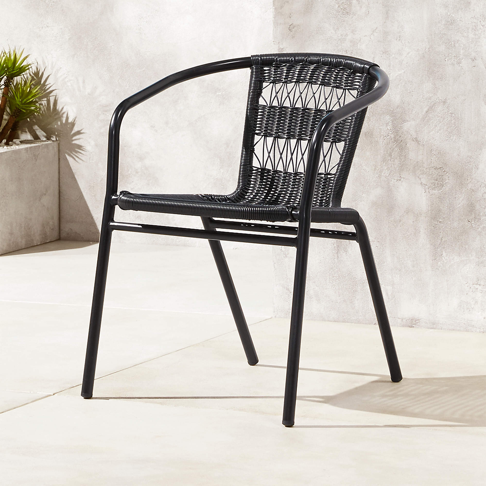 Rex Black Open Weave Outdoor Armchair + Reviews | CB2 | CB2
