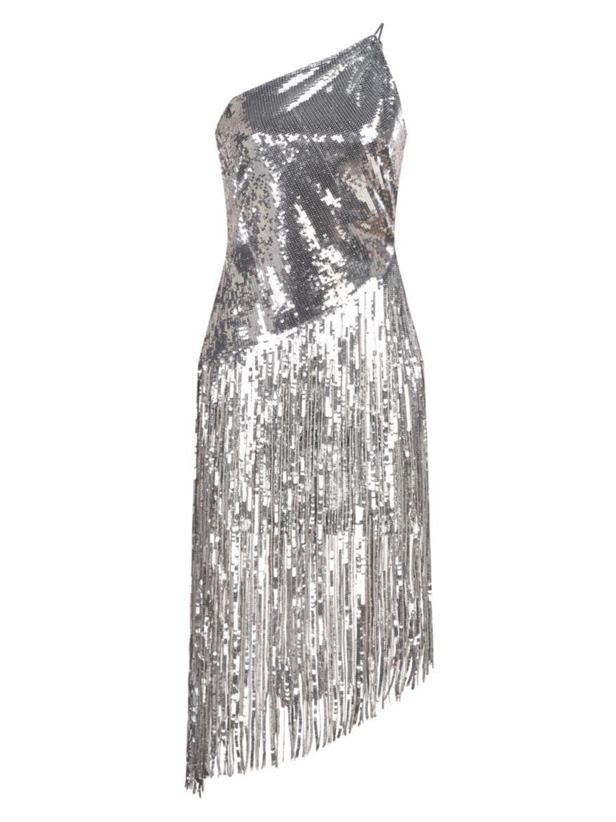 Tonya Sequin Fringe Midi-Dress | Saks Fifth Avenue
