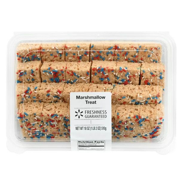 Freshness Guaranteed Marshmallow Treats with Red White and Blue Sprinkles, 18 oz, 24 Count | Walmart (US)