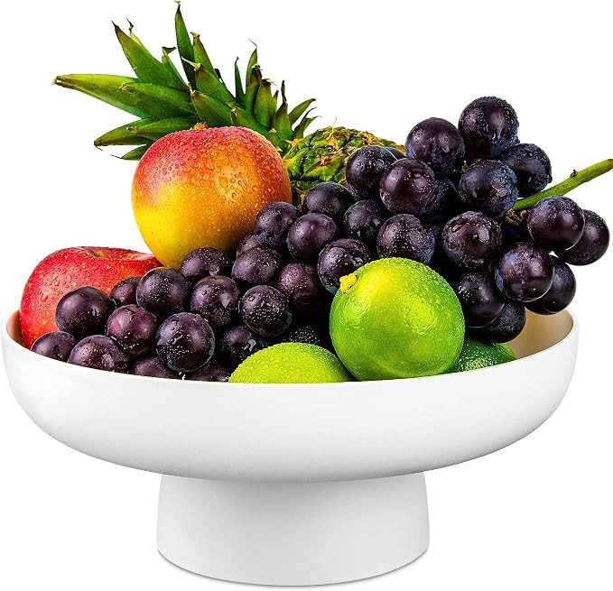 10.4 Inch Fruit Bowl, Fruit Bowl For Kitchen Counter, Pedestal Fruit Bowl For Table Countertop, F... | Amazon (US)