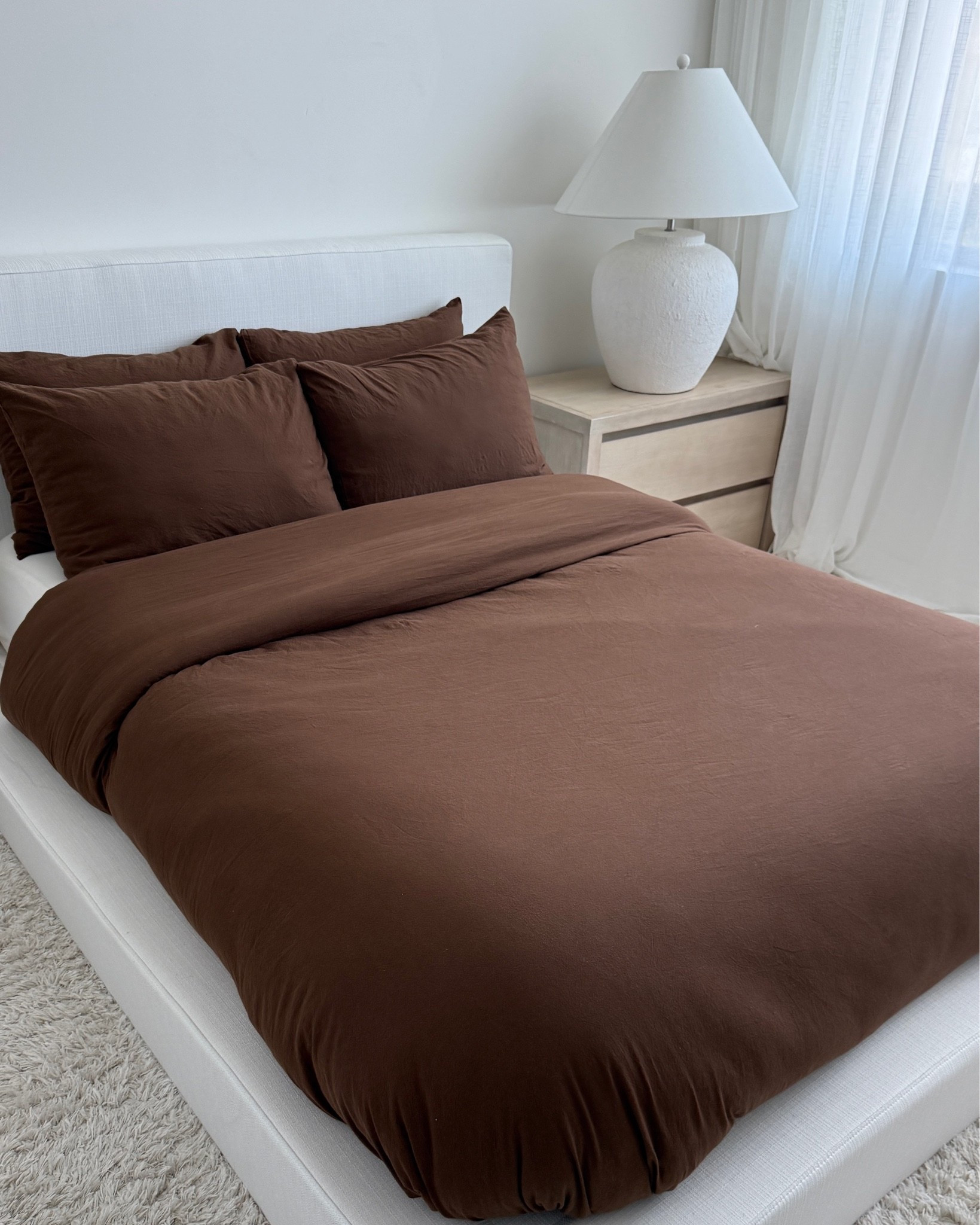 I took a chance on Amazon bedding and am actually so obsessed with this chocolate brown linen set!! I got the duvet set and added another pillowcase set and both were under $100

#LTKHome