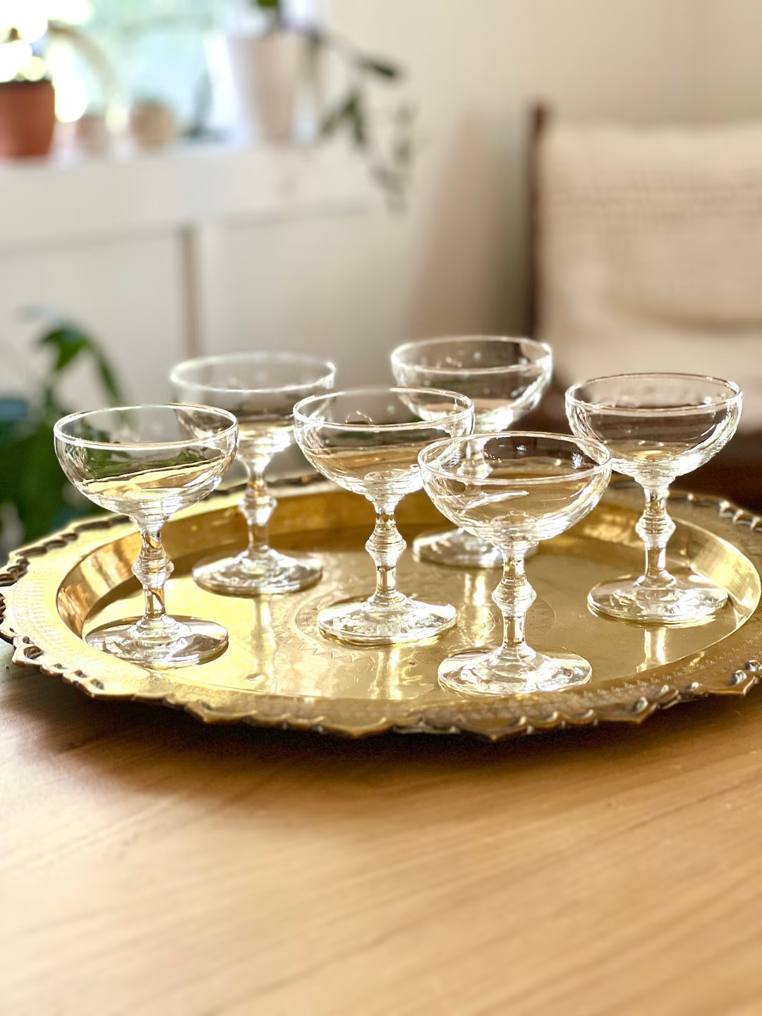 Vintage Champagne Coupe Glasses Georgian Design Libbey Bamboo Stem MCM Sold in Sets of 2, 4 or 6 ... | Etsy (US)