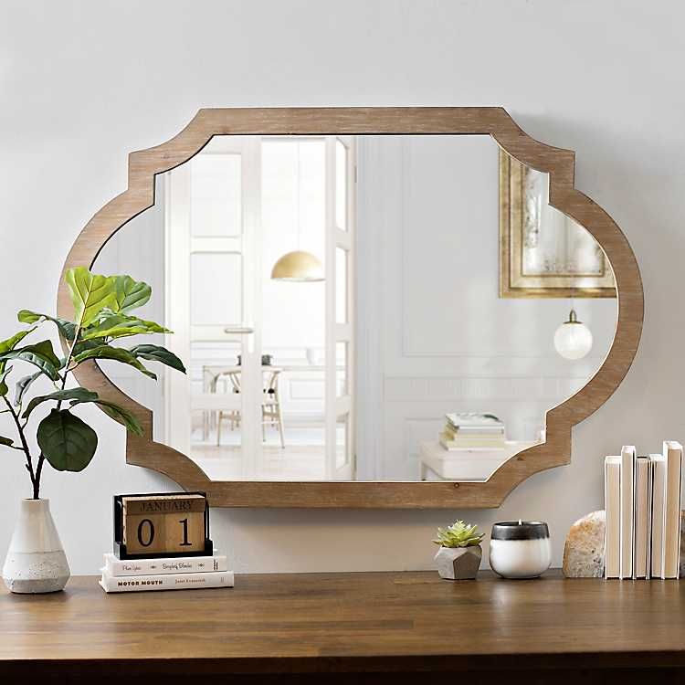 Natural Wood Scalloped Mirror | Kirkland's Home