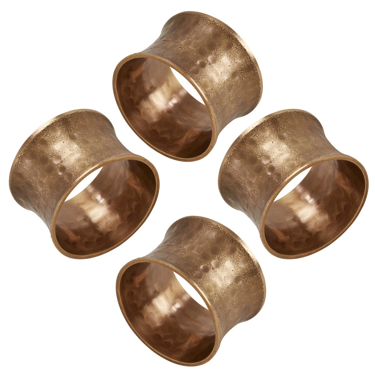 Saro Napkin Ring Holders With Hammered Design (Set Of 4) & Reviews | Wayfair | Wayfair North America