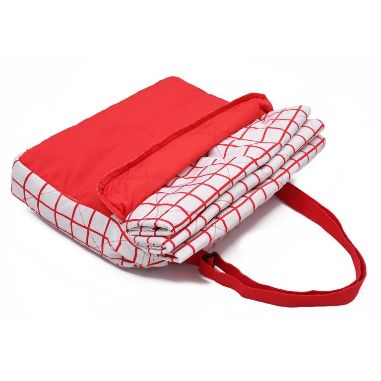 Mainstays Beach Blanket, Sand and Water Resistant, 79" x 59", Red Grid | Walmart (US)