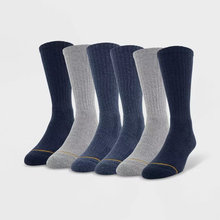 Signature Gold by Goldtoe Men's Repreve Crew Socks 6pk | Target
