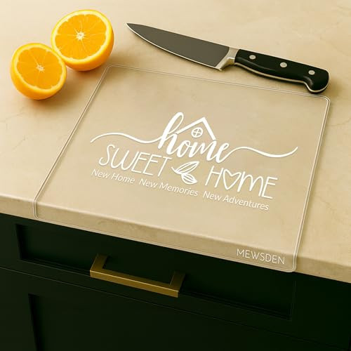 House Warming Gifts New Home - Engraved Acrylic Cutting Board with Counter Lip, Clear Countertop Protector Housewarming Gifts for Women Man Couples First House New Apartment Aesthetic Kitchen Decor | Amazon (US)