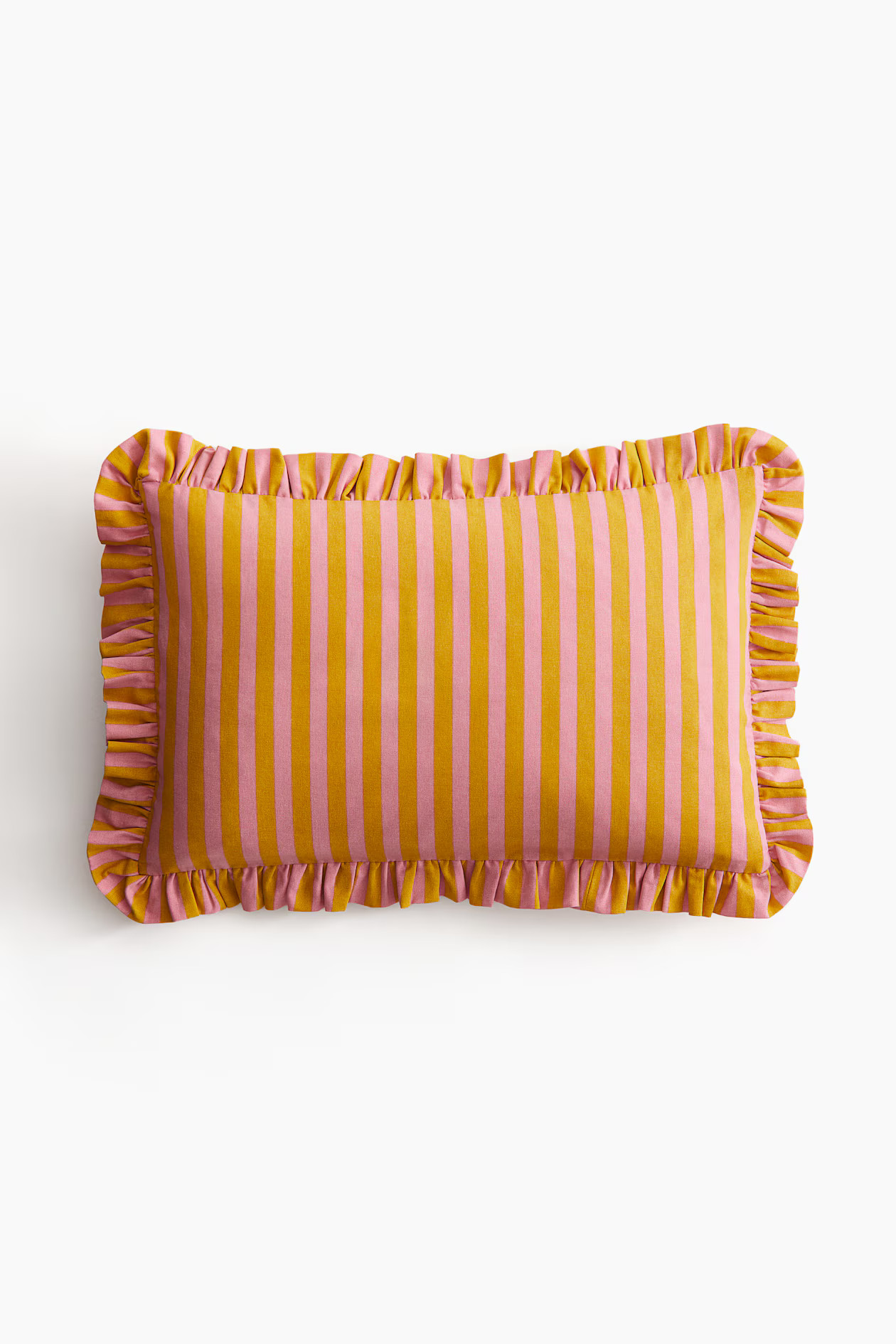 Ruffle-Trimmed Cotton Cushion Cover | H&M (US + CA)