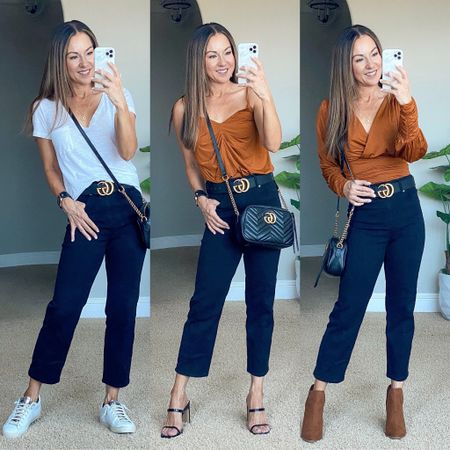 50% off everything at @Express plus free shipping over $50 & get it by Christmas thru 12/18‼️🖤 High Waisted Black Straight Ankle Jeans that come in regular, short, and long lengths. Petite friendly jeans that can be worn with sneakers, heels, booties. Perfect for everyday, work, date night. Wearing a 0 short. 
40% & 50% off both Top & bodysuit size XS, white P448 sneakers TTS, two strap heels from Amazon TTS. 
Fall outfits • fall fashion • jeans

Follow my shop @everyday.holly on the @shop.LTK app to shop this post and get my exclusive app-only content!



