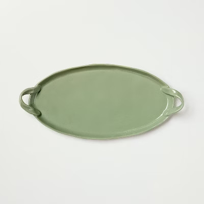 16"x7.75" Ceramic Decorative Tray Green - Hearth & Hand™ with Magnolia | Target