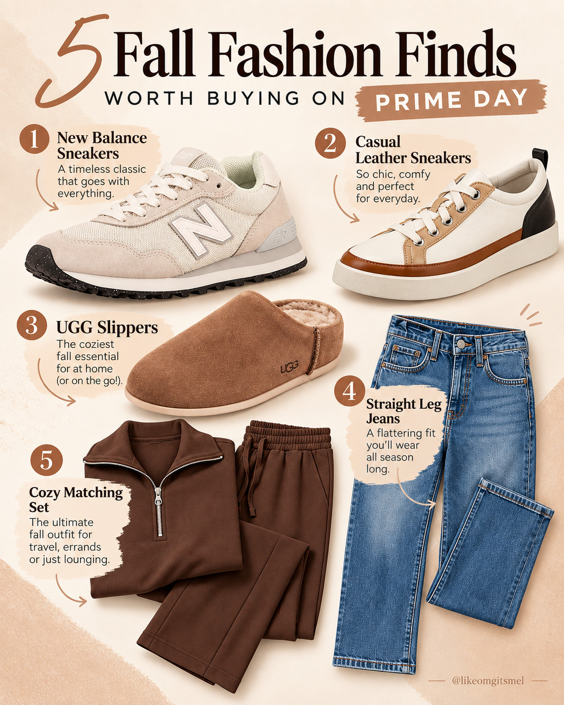 Don’t pay full price for these fall staples yet. 👀 Amazon Prime Big Deal Days are Oct. 6–7 — add these to your cart now so you can check for a price drop as soon as the sale starts.

👟 New Balance 515 Women’s Sneakers — easy everyday neutral  
🤎 @Vionic Shoes Sneakers — polished leather sneaker for everyday outfits  
🍂 UGG Elea Slip-On — the cozy shoe you’ll live in all fall  
👖 @NYDJ Teresa Trouser Jeans — flattering denim for dressing up or down  
☕ PRETTYGARDEN Quarter-Zip Two-Piece Set — cozy for travel, errands + lounging  

These are the kind of pieces you’ll actually wear on repeat all fall.

🛒 Prime Big Deal Days: Oct. 6–7. Add your favorites to cart now + check them first when the deals go live!

Everything is Linked! ↓

#LTKActive #LTKSaleAlert #LTKTravel