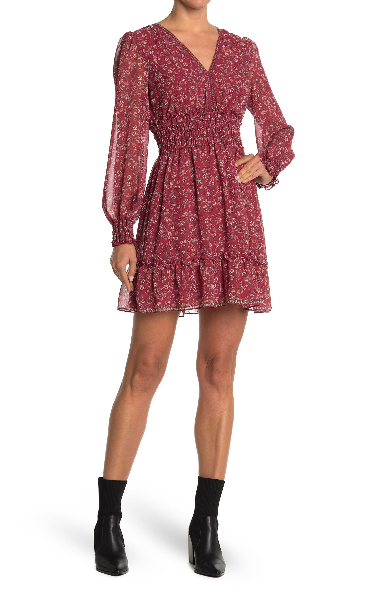 V-Neck Smocked Dress | Nordstrom Rack