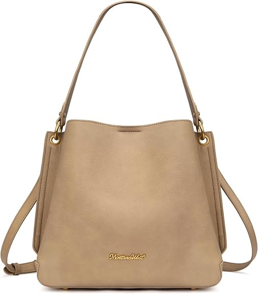 Montana West Medium Hobo Bag for Women, Shoulder Purse with 3 Compartments | Medium Hobo Purse Wi... | Amazon (US)