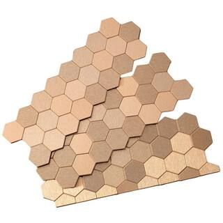 Honeycomb Matted 12 in. x 4 in. Brushed Champagne Metal Decorative Tile Backsplash (1 sq. ft.) | The Home Depot