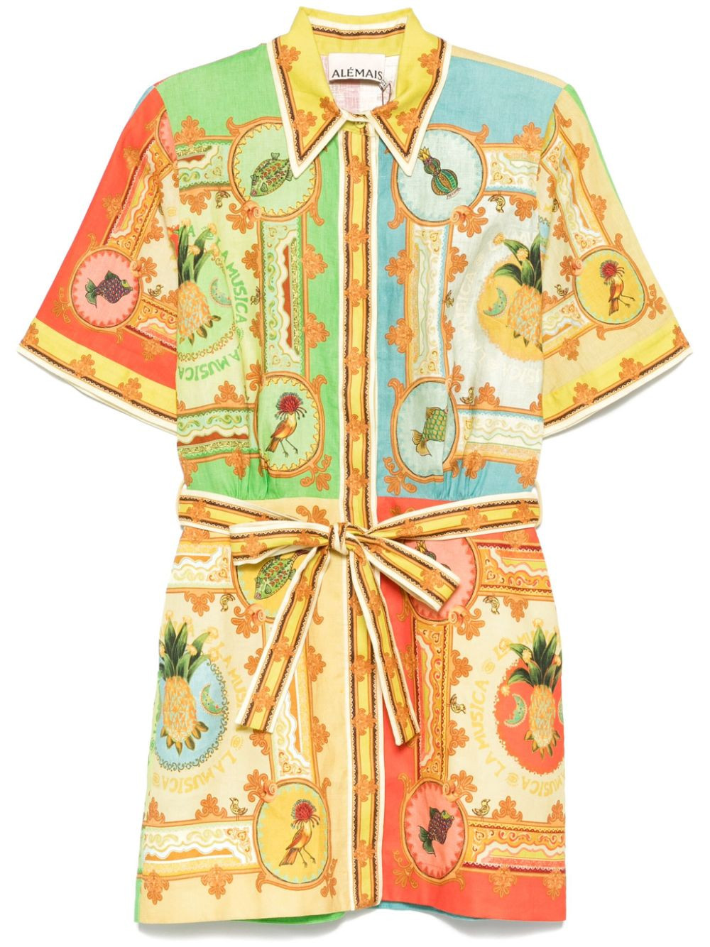 ALEMAIS La Musica mini dress - Yellow | Farfetch Global