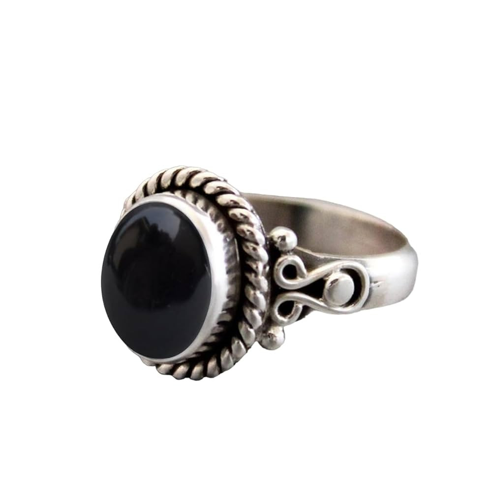 Black Onyx Ring 925 Sterling Silver Ring Oval Shape Black Gemstone Elegant Onyx Ring For Women Wedding, Engagement Gift For Her Mom Best Friend, Wife, Perfect Black Onyx Solitaire Jewelry By Silverekh | Amazon (US)
