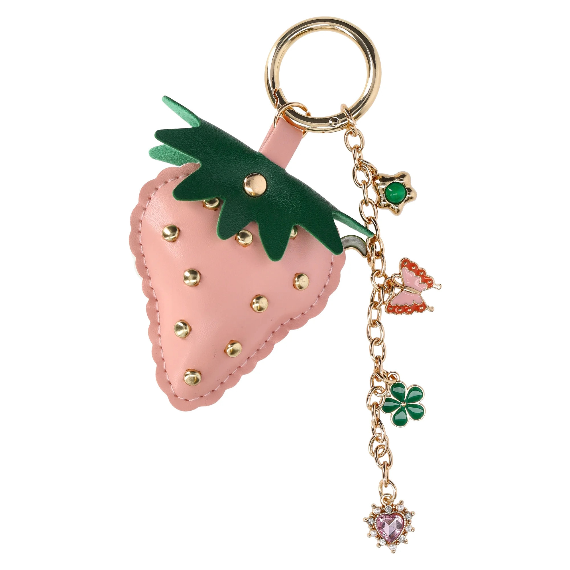 No Boundaries Women's Strawberry Bag Charm, Pink | Walmart (US)