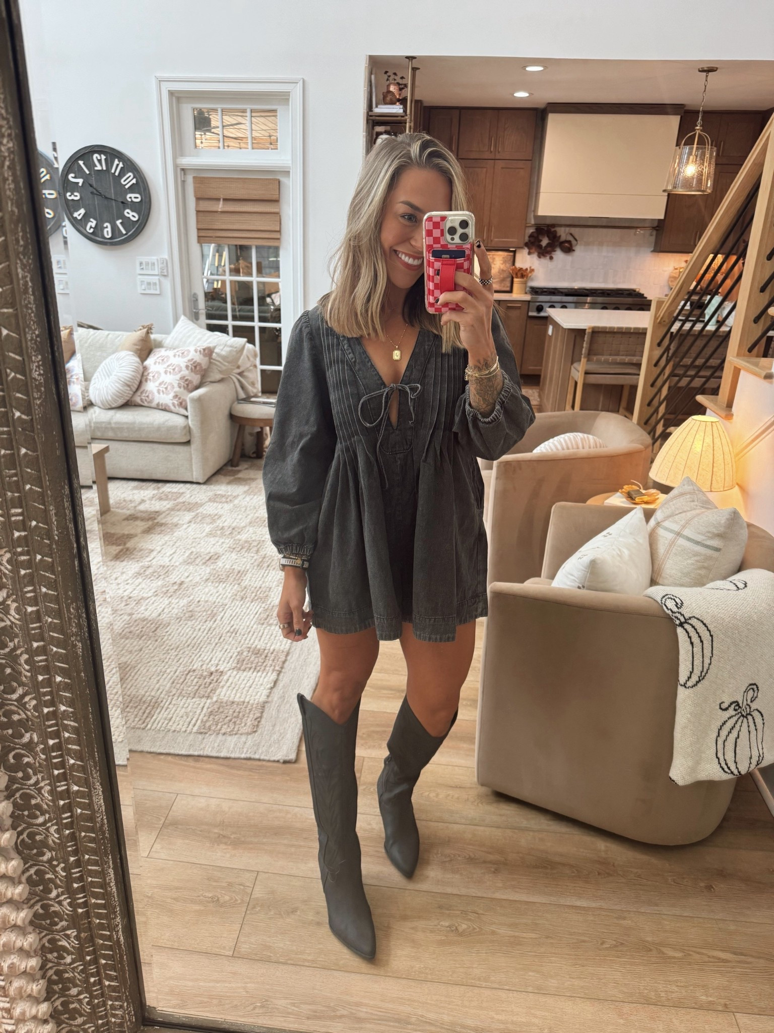 Some new arrivals for Fall from Pink Lily ✨🍂 my code HOLLEY saves you 30% off site-wide (excluding doorbusters / sale items) this week! 🙌🏼 

Small in romper, tts boots! 

Ootd / fall style / family pictures / cute / denim / dresses / boots / jumper / pink lily code / Holley Gabrielle / date night 

#LTKFindsUnder100 #LTKSeasonal #LTKSaleAlert