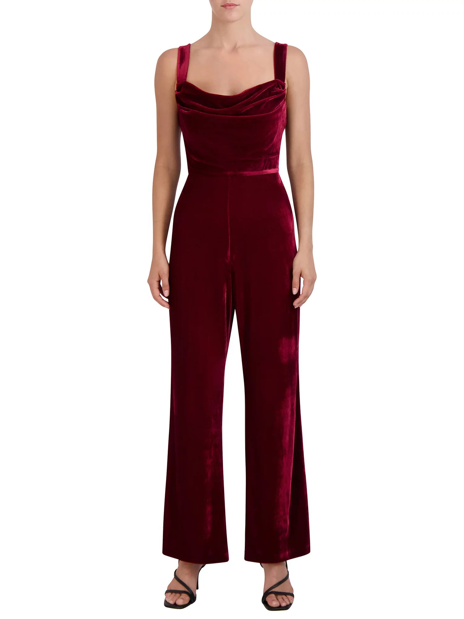 BCBG Paris Women's Square Neck Velvet Jumpsuit - Walmart.com | Walmart (US)