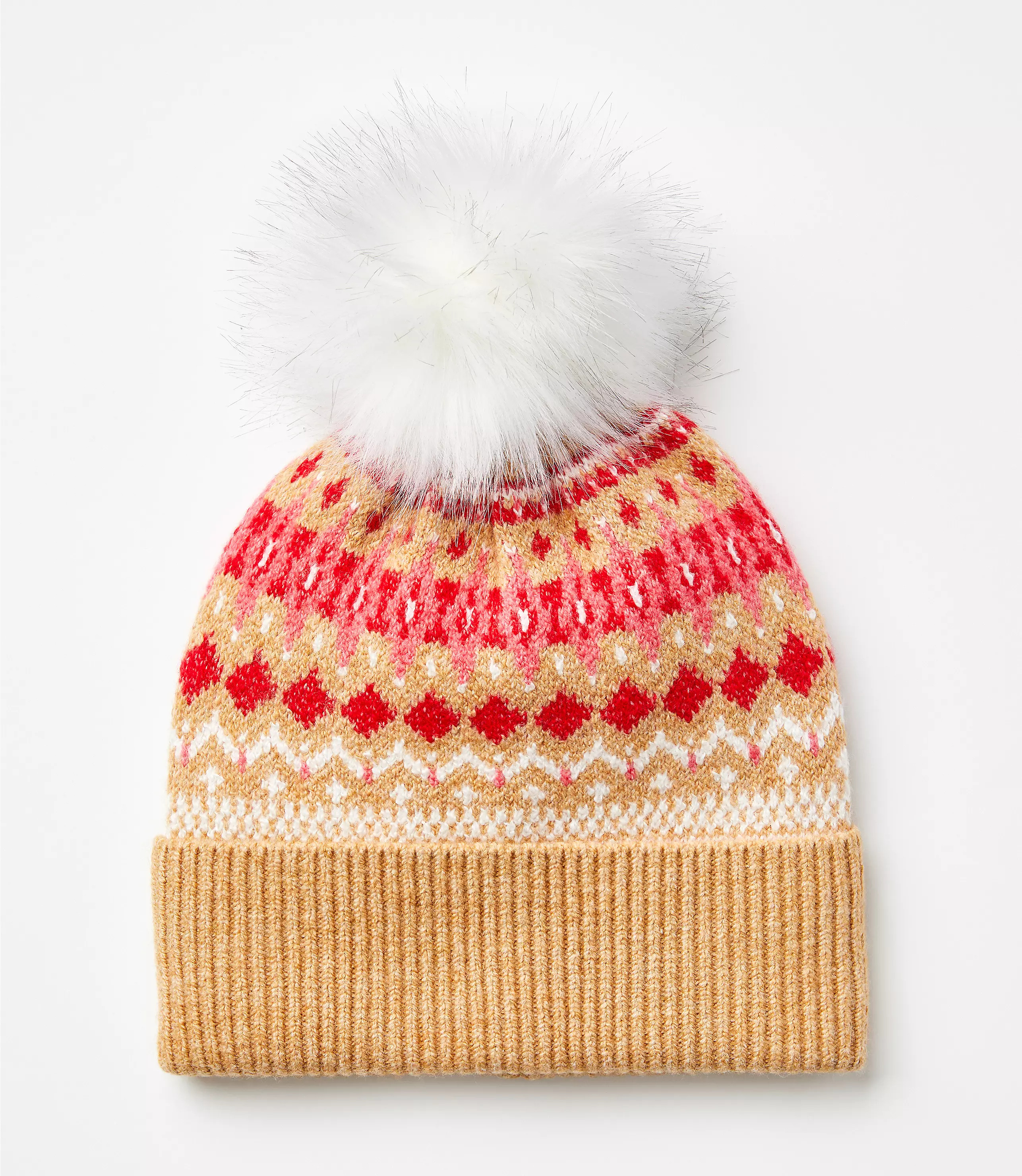 Geo Fair Isle Pom Pom Beanie | LOFT