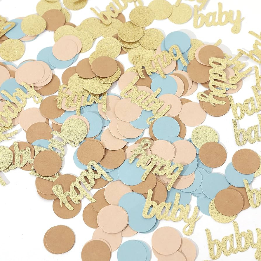 280PCS Blue Oh Baby Confetti - Gender Reveal Party Supplies, Blue Grey Confetti, Baby Boy Confett... | Amazon (US)