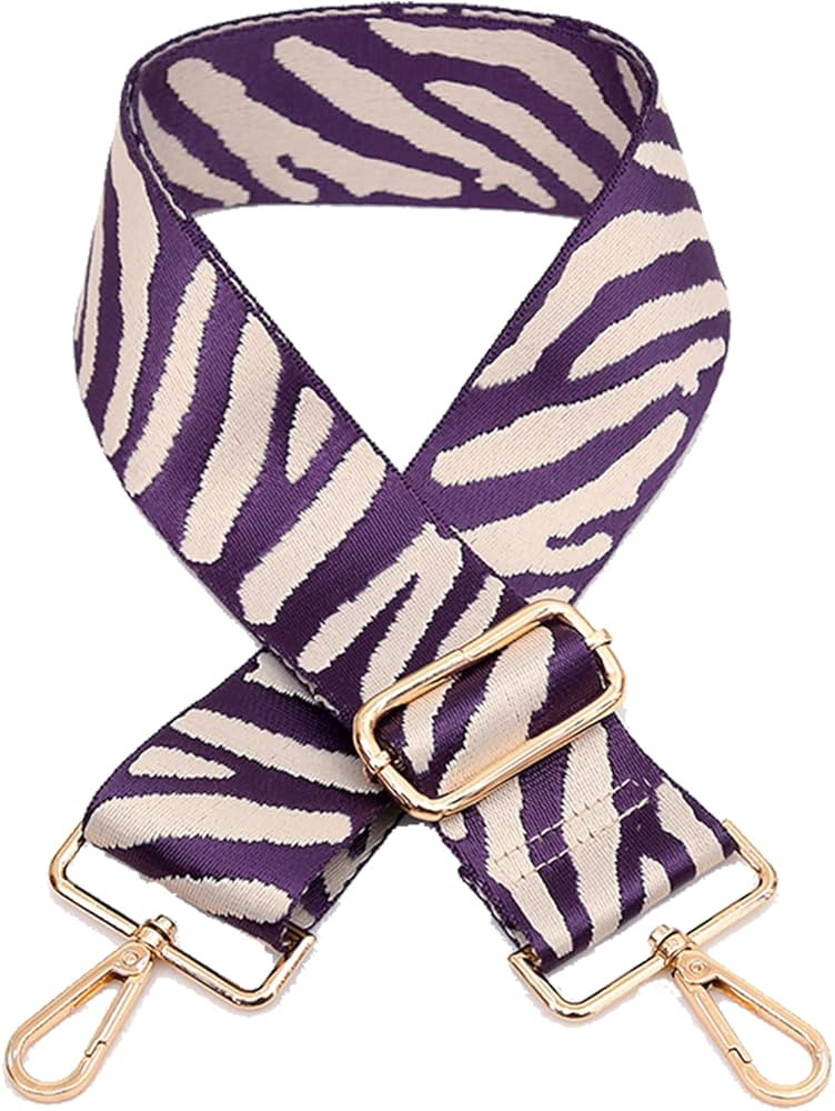 LOHGOU Wide Purse Bag Strap Replacement Zebra Pattern Adjustable Crossbody Handbag Purse Strap Ha... | Amazon (US)