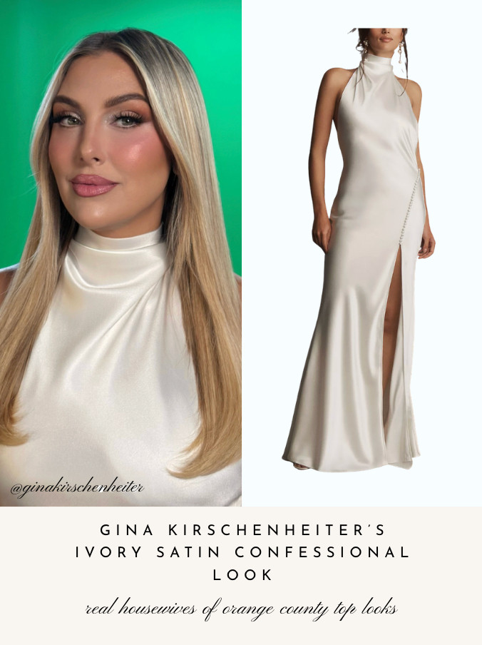 Gina Kirschenheiter's Ivory Satin Confessional Look 📸= @ginakirschenheiter 

 