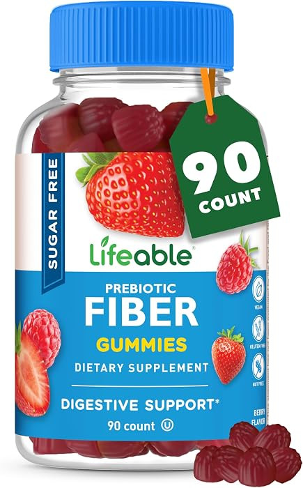 Lifeable Sugar Free Fiber Gummies for Adults | 4g | Great Tasting Fiber Supplement Gummies | Keto... | Amazon (US)