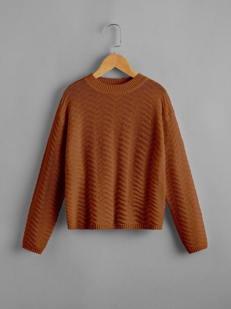 Girls Solid Drop Shoulder Sweater | SHEIN