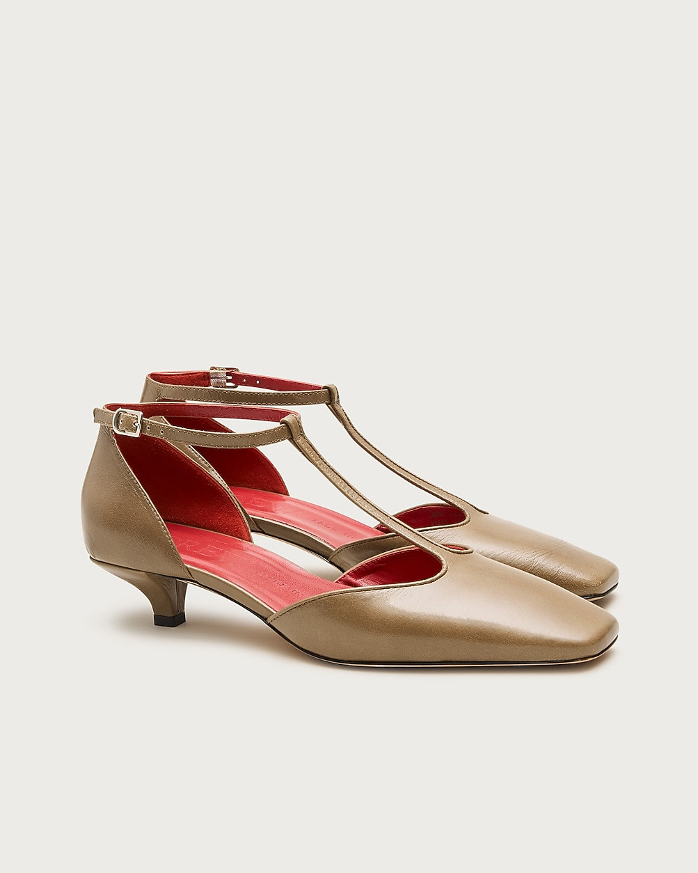 Made-in-Italy T-strap heels in leather | J. Crew US