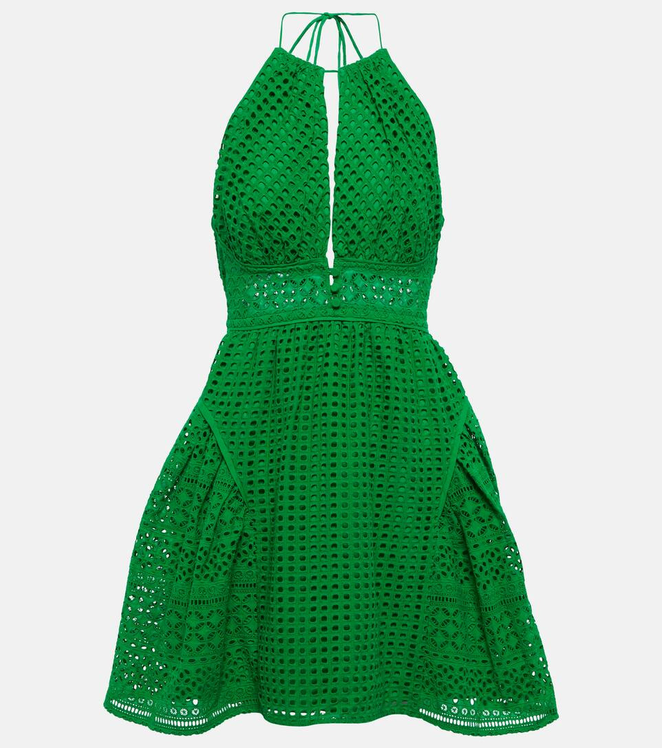 Halterneck lace cotton minidress | Mytheresa (US/CA)