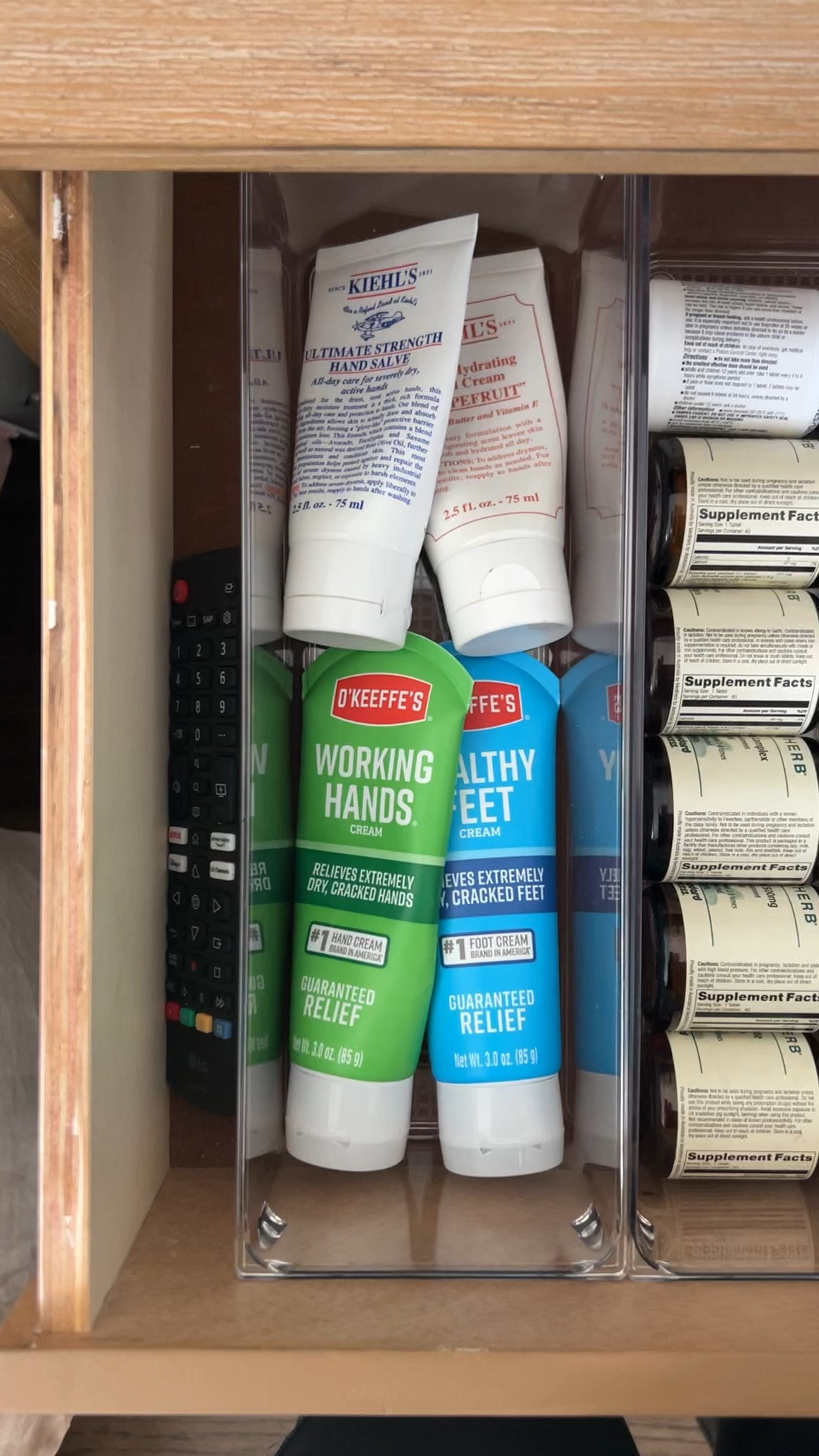 Bedside Table Drawer Organization 