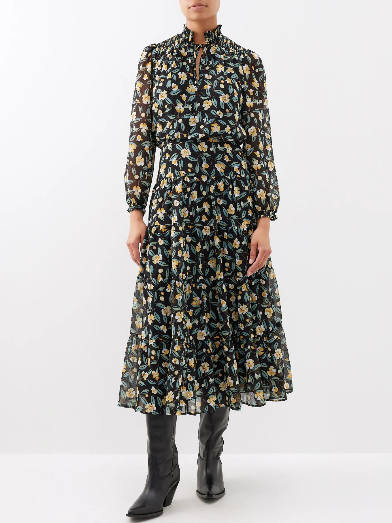 Robe midi en jersey à carreaux Zoe | Cefinn | Matches (EU)