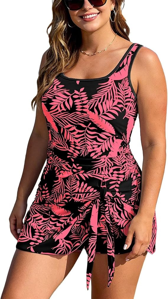 VIAURBE One Piece Swimdress Swimsuits for Women Tummy Control Swim Dresses Skirt Bathing Suit | Amazon (US)