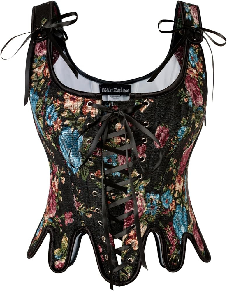 Scarlet Darkness Corset Tops for Women Renaissance Corset Floral Lace Up Bodyshaper Bustier | Amazon (US)