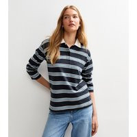 Blue Striped Long Sleeve Rugby Top New Look | New Look (UK)