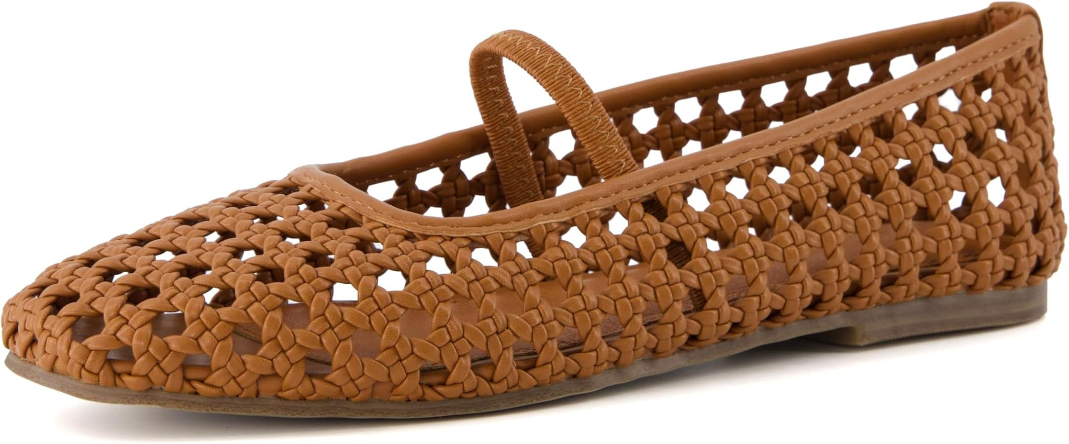 CUSHIONAIRE Weavy Squared Toe Woven Ballet Flats Shoes for Women with Memory Foam | Comfortable M... | Amazon (US)