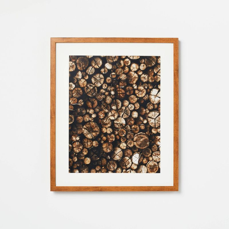 20" x 24" Wood Rings Framed Under Plexi Print Brown - Threshold™ designed with Studio McGee | Target