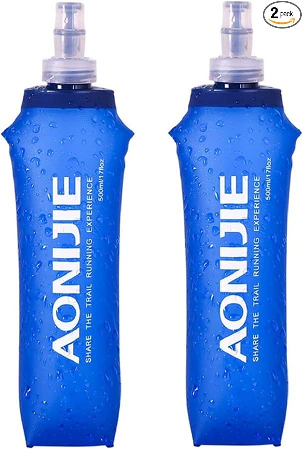 AONIJIE 2 Pcs Sports Collapsible Water Bottle BPA Free - TPU Soft Drink Water Kettle Foldable Fla... | Amazon (US)